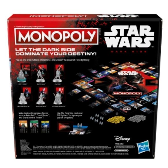 New Sealed Rare Monopoly: Disney Star Wars Dark Side Edition Board Game - Picture 2 of 3